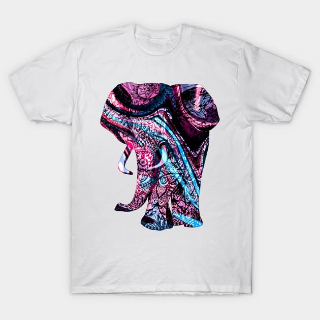 Intricate Asian Elephant Colorful Illustration T-Shirt by VintCam